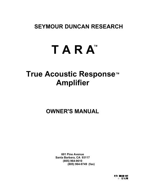 TARA TM - Seymour Duncan