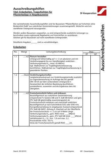 Ausschreibungshilfe - Tragschichten fÃ¼r Pflaster - SF-Kooperation ...