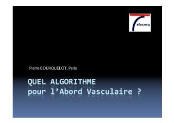 Bourquelot Algorithme Abord Vasculaire Bruxelles VE ... - SFAV