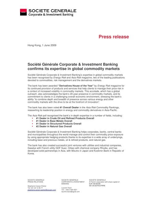 Socia C Ta C Ga C Na C Rale Corporate Investment Banking Confirms Its