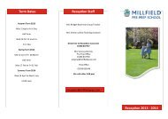 Reception leaflet 2013-2014 - Millfield Prep School