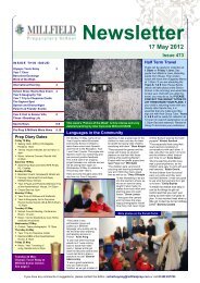 17 May 2012 Newsletter - Millfield Prep School