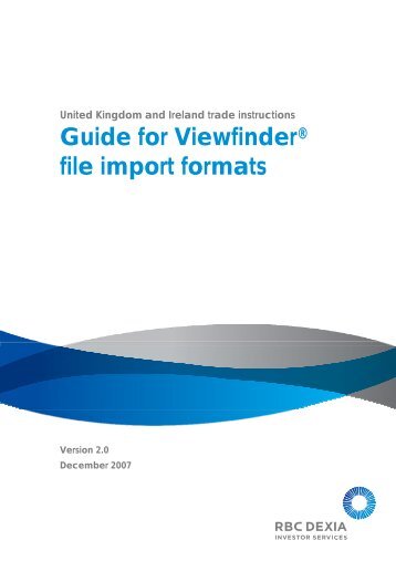 Client Guide - Viewfinder File Import.pdf - Global Market Information