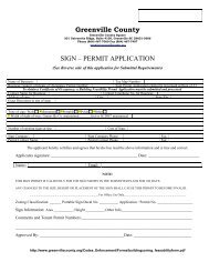 Greenville County SIGN â PERMIT APPLICATION