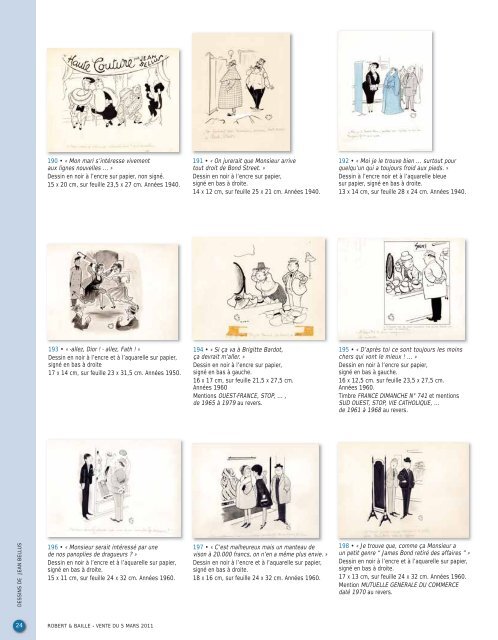 Dessins de Jean Bellus - Art Auction Robert