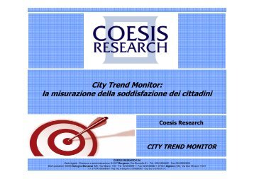 City Trend Monitor: la misurazione della ... - Coesis Research