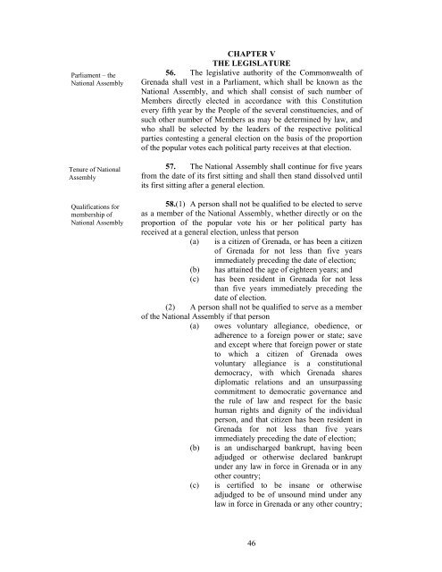 the draft constitution of the commonwealth of grenada