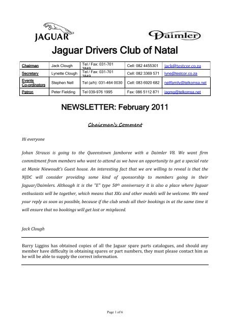 2011/02 - The Jaguar Drivers Club of Natal, South Africa.