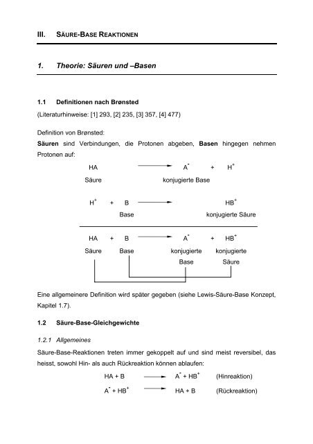 1. Theorie: Säuren und –Basen