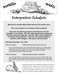 Interpretive Schedule - California Off Highway Vehicle Page