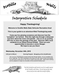 Interpretive Schedule - California Off Highway Vehicle Page