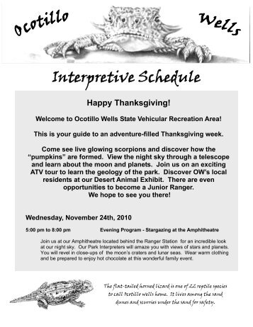 Interpretive Schedule - California Off Highway Vehicle Page