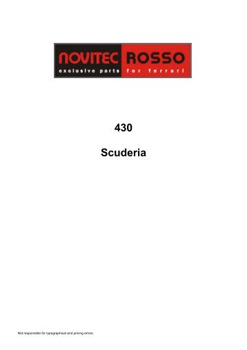430 Scuderia Price list (PDF, 33kb) - RAC Performance