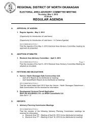 REGULAR AGENDA - Regional District of North Okanagan