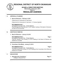 REGULAR AGENDA - Regional District of North Okanagan