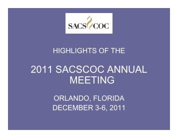 2011 SACSCOC ANNUAL MEETING