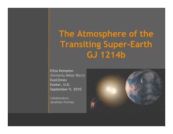 The atmosphere of the transiting super-Earth GJ1214b