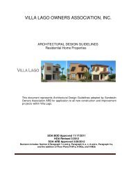 VILLA LAGO OWNERS ASSOCIATION, INC. - Sandestin Owners ...