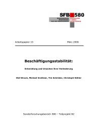 Beschäftigungsstabilität: - SFB 580