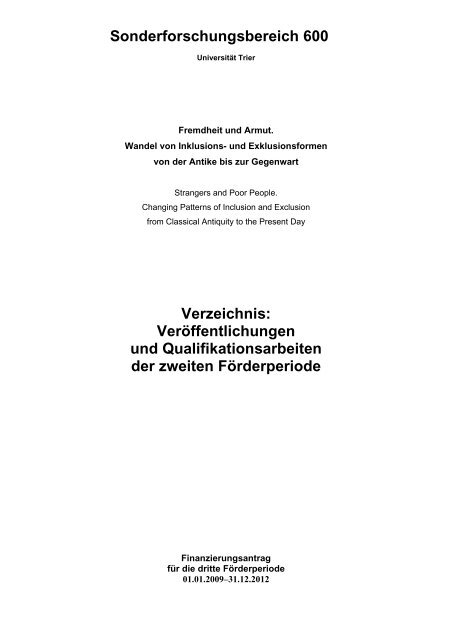 PDF-Format - Fremdheit und Armut - UniversitÃ¤t Trier