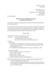 NOTICE OF THE 43rd ORDINARY GENERAL ... - Alpine