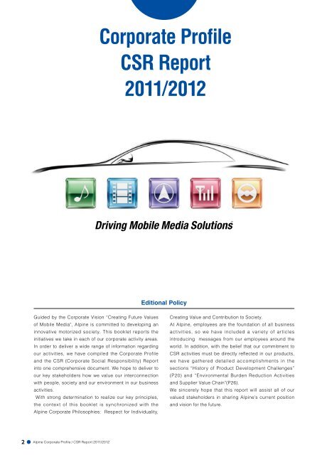 Corporate Profile CSR Report 2011/2012 - Alpine