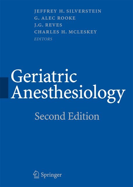 Geriatric Anesthesiology - The Global Regional Anesthesia Website