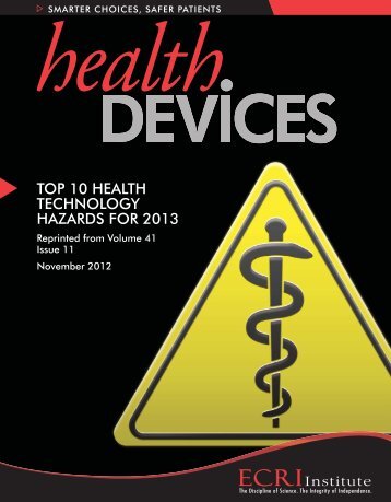 2013 Top 10 Health Technology Hazards - ECRI Institute