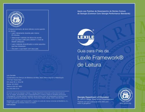 A Lexile Framework de Leitura - GeorgiaStandards.org