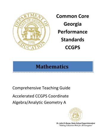 Accelerated CCGPS Coordinate Algebra/Analytic Geometry A