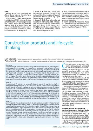 Construction products and life-cycle thinking - BVSDE Desarrollo ...