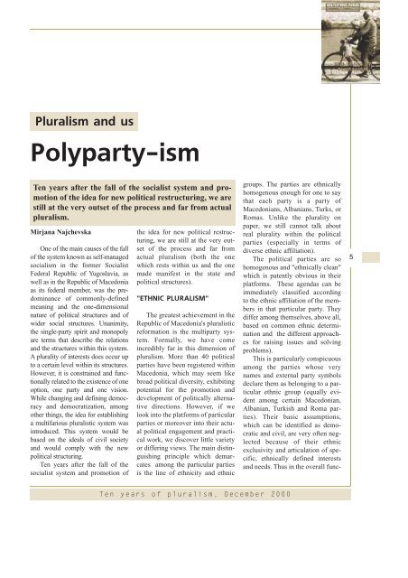 Polyparty-ism - Search for Common Ground