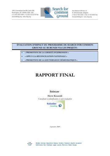RAPPORT FINAL - Search for Common Ground