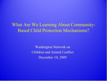 What Are We Learning About Community-Based Child Protection ...