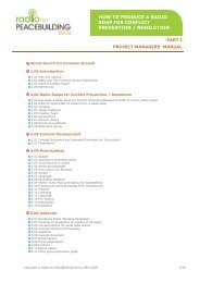 how to produce a radio soap for conflict prevention / resolution