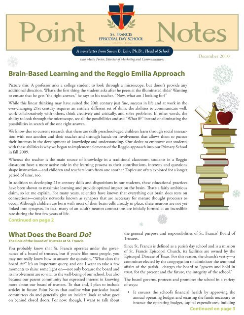 Brain-Based Learning and the Reggio Emilia Approach