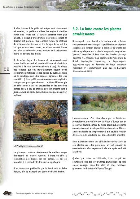 Brochure technique sur la gestion des habitats du vison ... - Oncfs