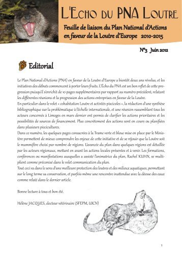 L'Echo du PNA Loutre nÂ°3 - SociÃ©tÃ© FranÃ§aise pour l'Etude et la ...