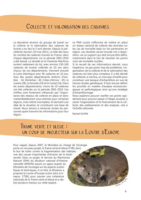 L'Echo du PNA Loutre nÂ°3 - SociÃ©tÃ© FranÃ§aise pour l'Etude et la ...