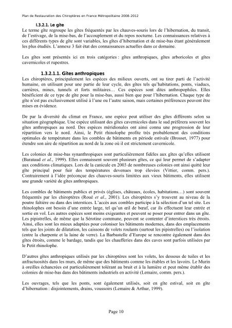 F. Godineau et D. Pain, 2007, Plan de restauration des chiroptÃ¨res ...