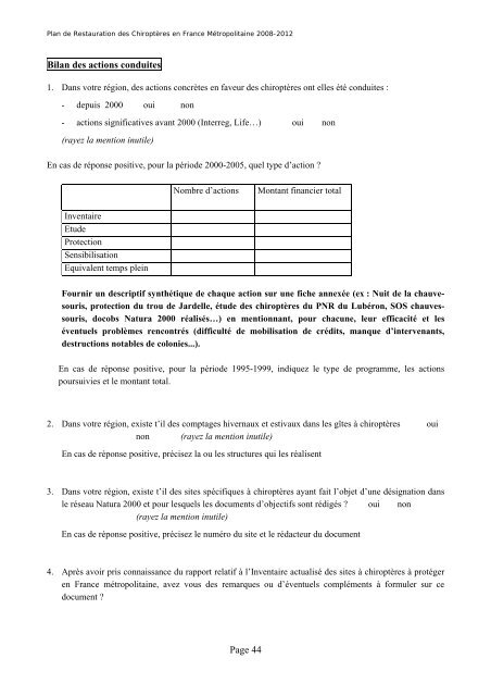 F. Godineau et D. Pain, 2007, Plan de restauration des chiroptÃ¨res ...