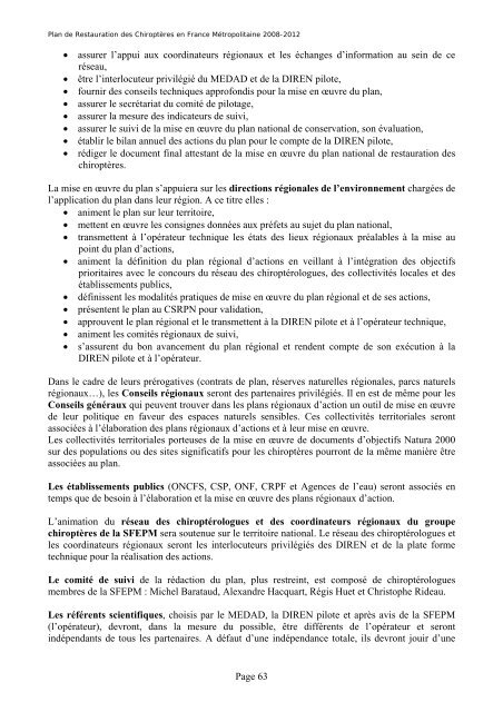 F. Godineau et D. Pain, 2007, Plan de restauration des chiroptÃ¨res ...