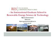 International Graduate School in Renewable Energy Science - SFFE