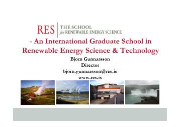 International Graduate School in Renewable Energy Science - SFFE