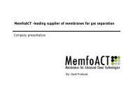 MemfoACT âleading supplier of membranes for gas separation - SFFE