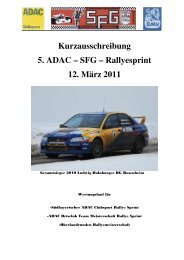 Kurzausschreibung 5. ADAC â SFG â Rallyesprint ... - SFG Trostberg