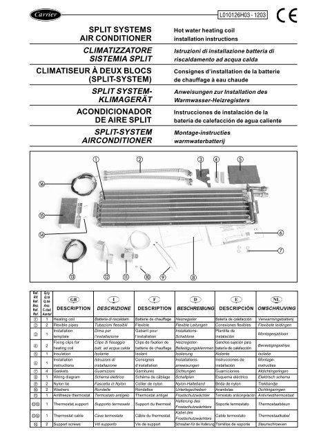 CLIMATIZZATORE SISTEMIA SPLIT SPLIT SYSTEM ... - Carrier