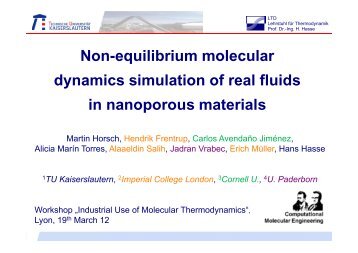 Non-equilibrium molecular dynamics simulation of real fluids ... - SFGP