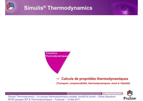 ProSim - Simulis Thermodynamics - Un serveur ... - SFGP