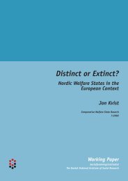 Distinct or Extinct? Nordic Welfare States in the European ... - SFI